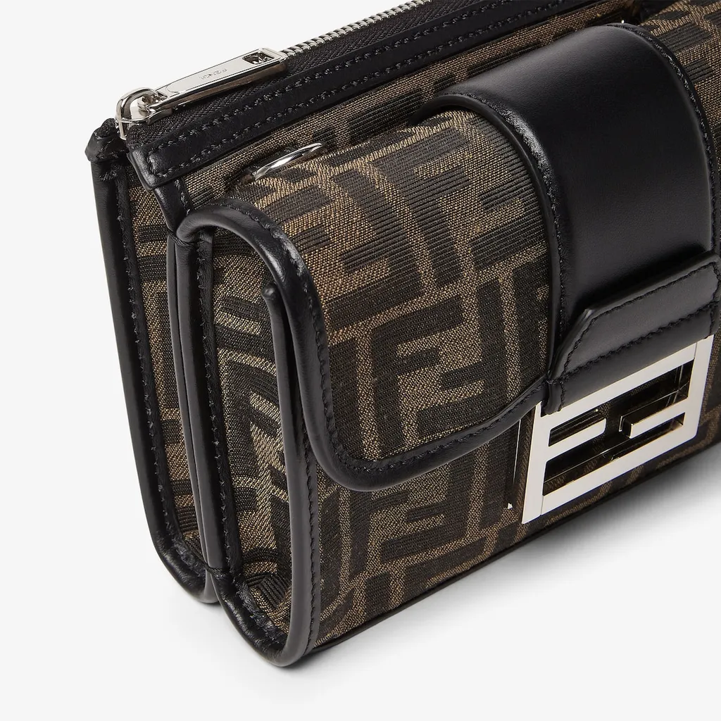 Double Baguette Ff Jacquard Shoulder Bag