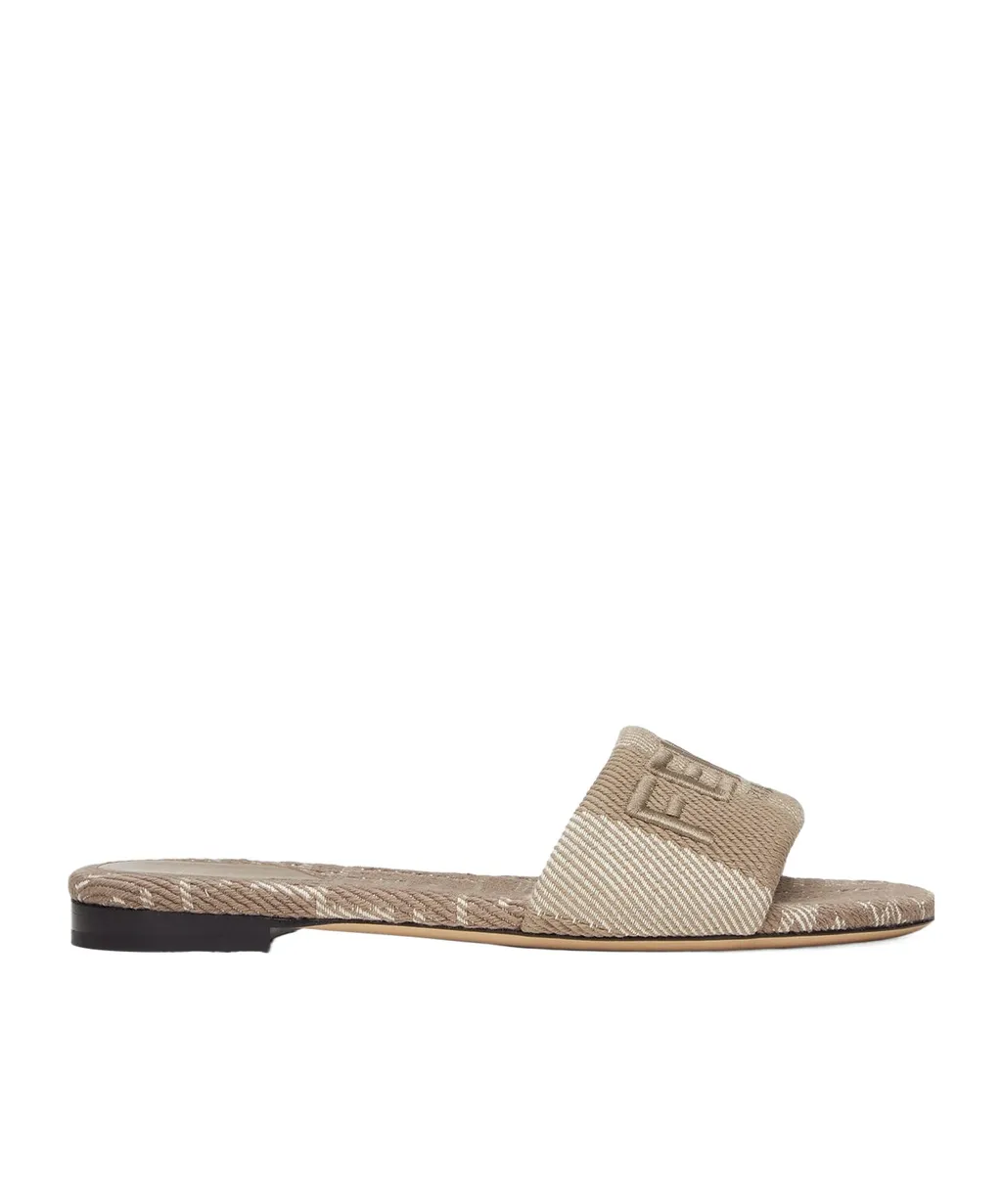 Sunshine Denim-Effect Jacquard Slides