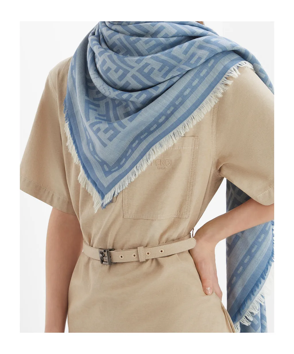 Ff Printed Frayed-Edge Scarf