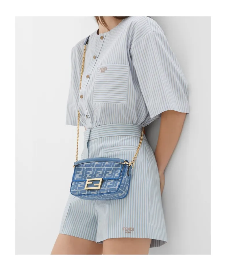 Ff Jacquard Chain-Linked Tote Bag