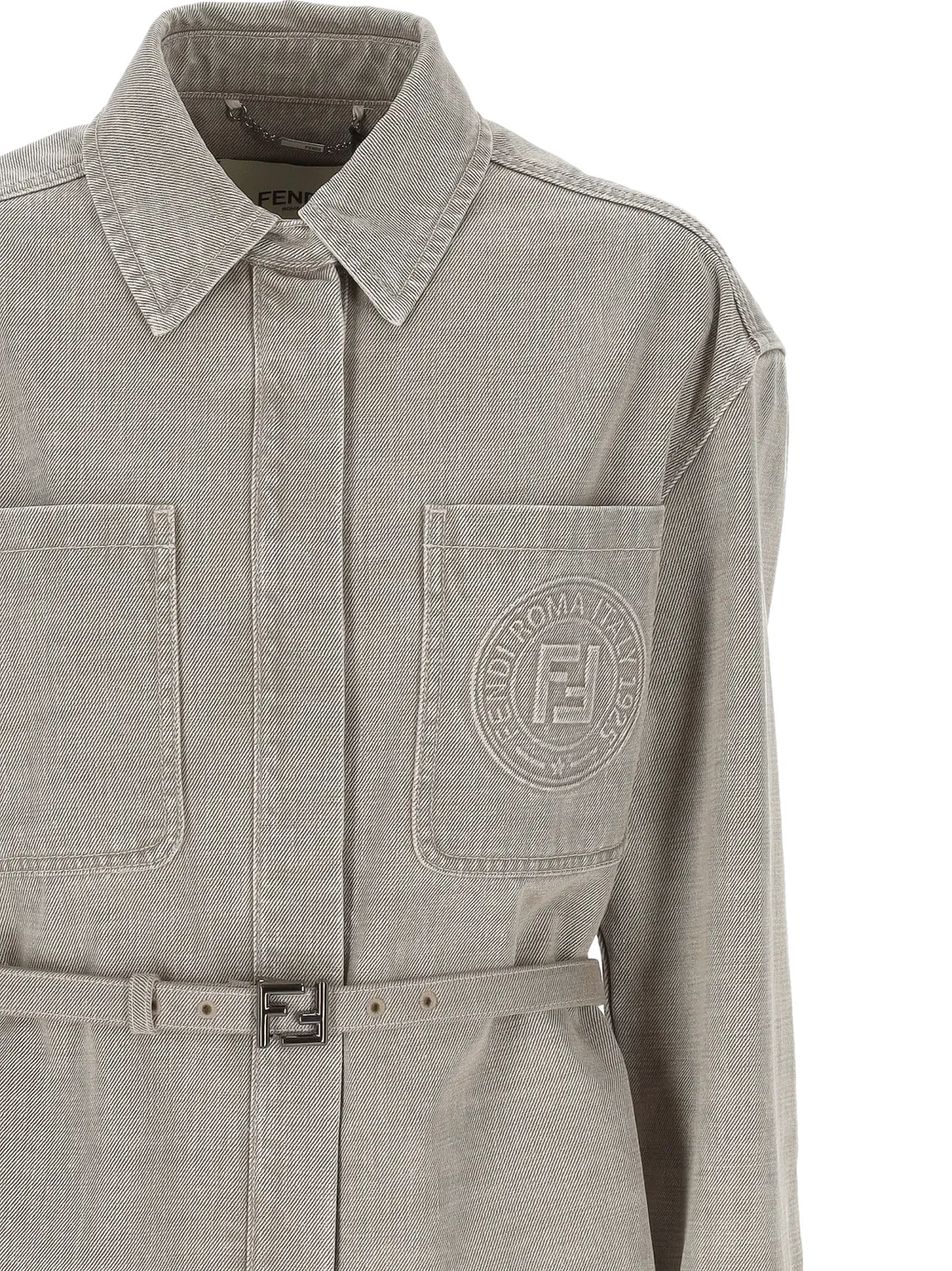 Belted Waist Denim Jacket