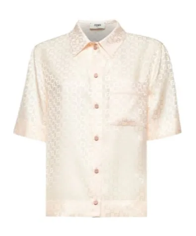 Ff Jacquard Short Sleeved Satin Shirt