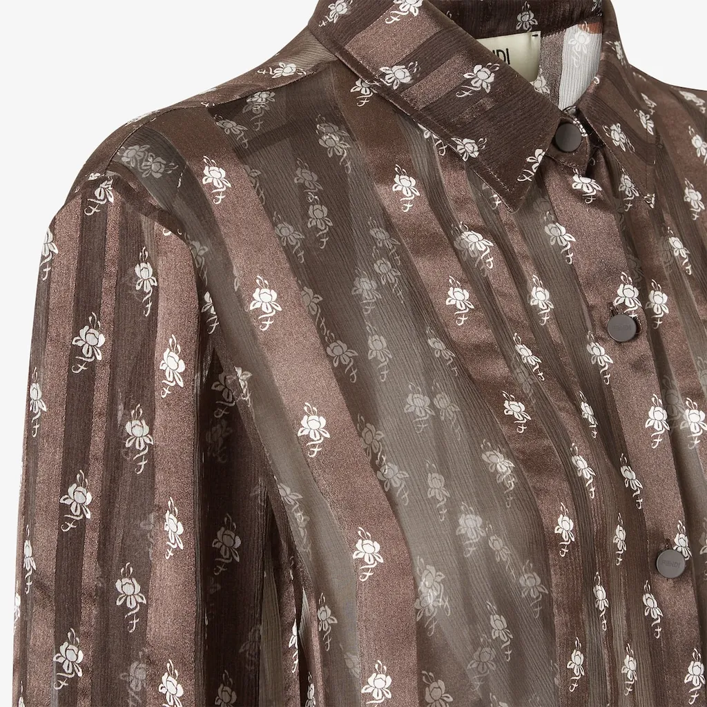 Floral Printed Semi-Sheer Shirt