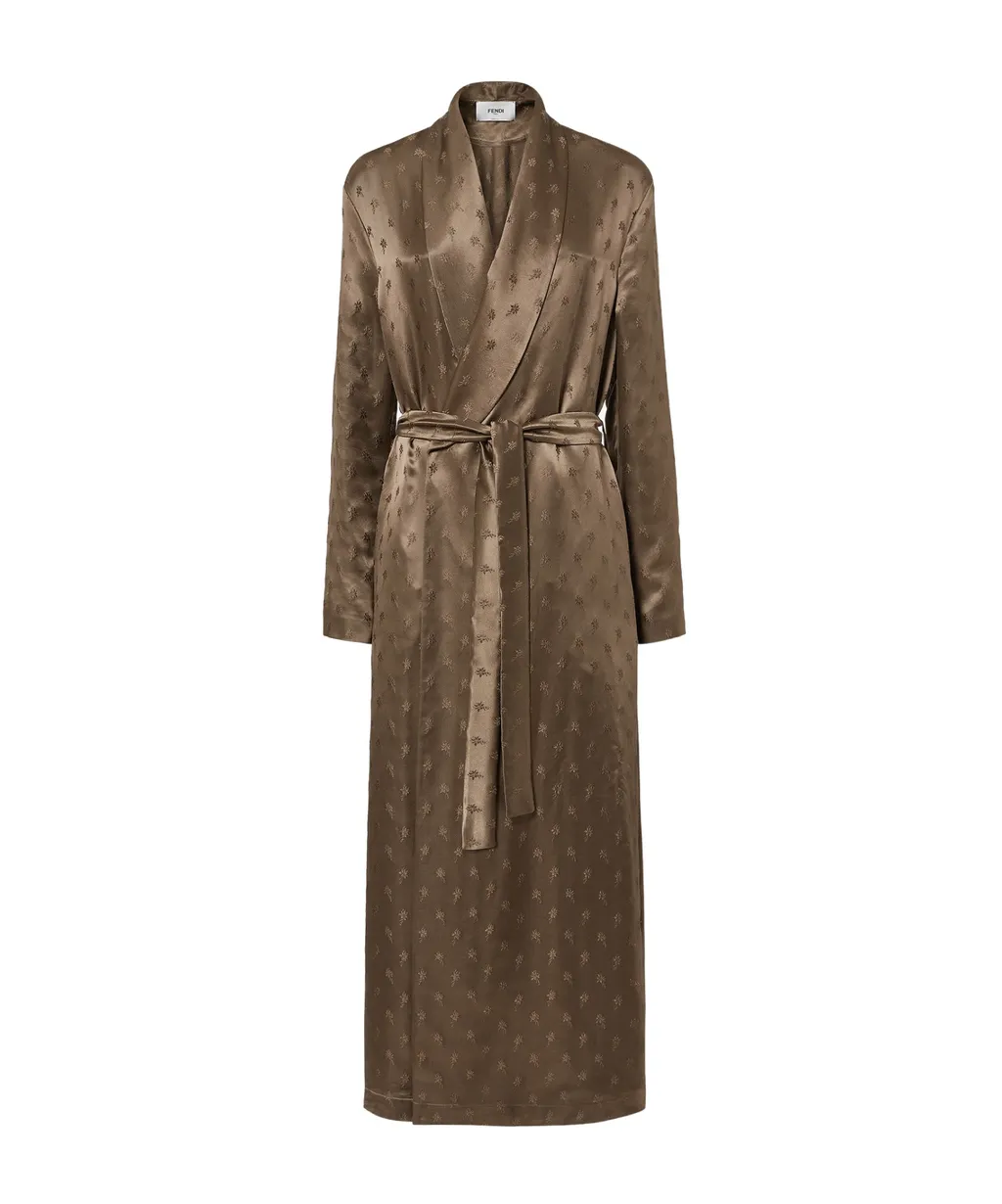 Jacquard Silk Robe Coat