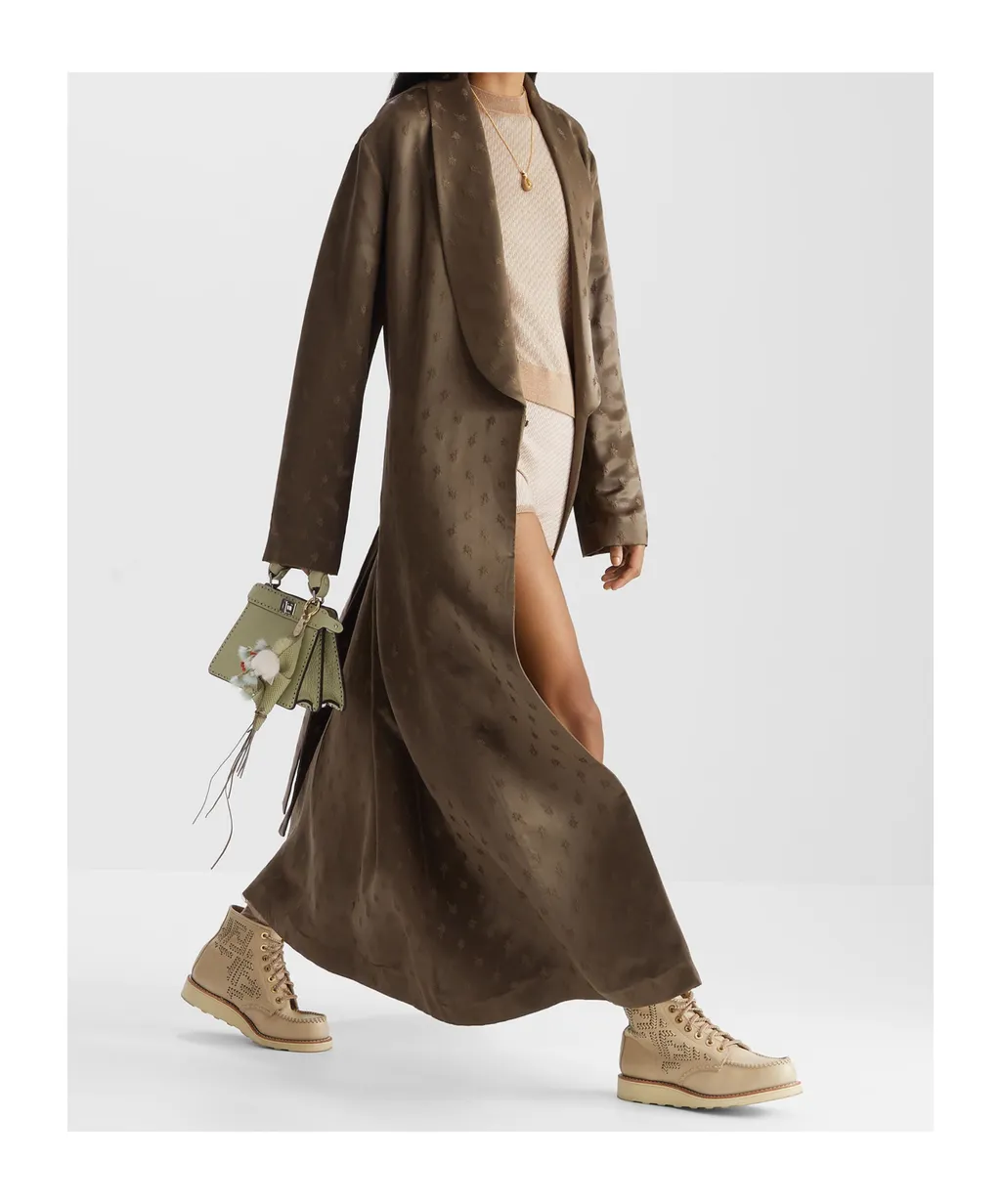 Jacquard Silk Robe Coat