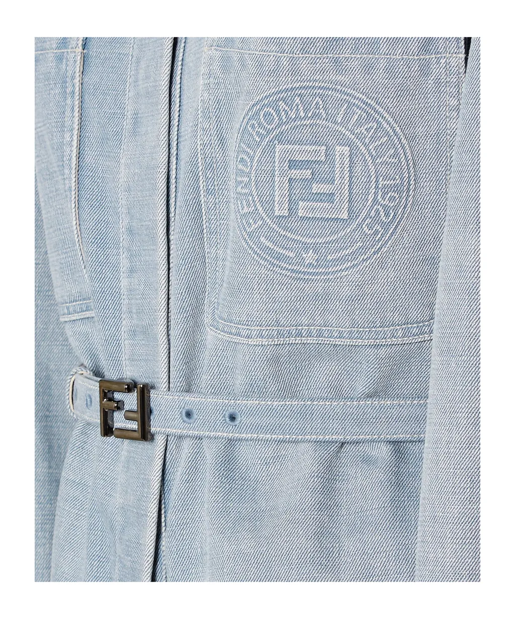 Belted Waist Denim Jacket