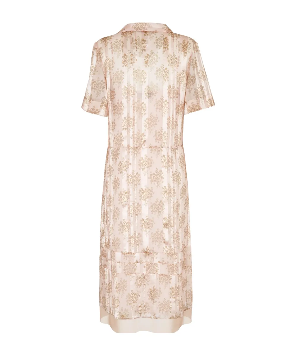 Floral Printed Short Sleeved Shirt Dress