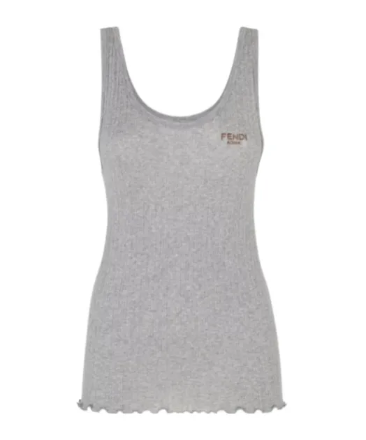 Logo Embroidered Sleeveless Top