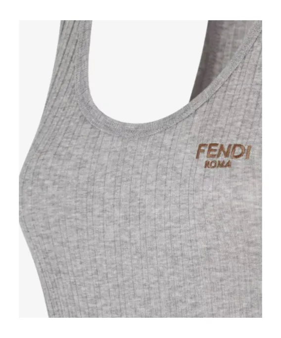Logo Embroidered Sleeveless Top