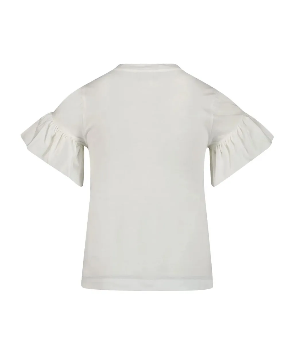 T-Shirt With Ruffled Cuffs And Squirrel Crest