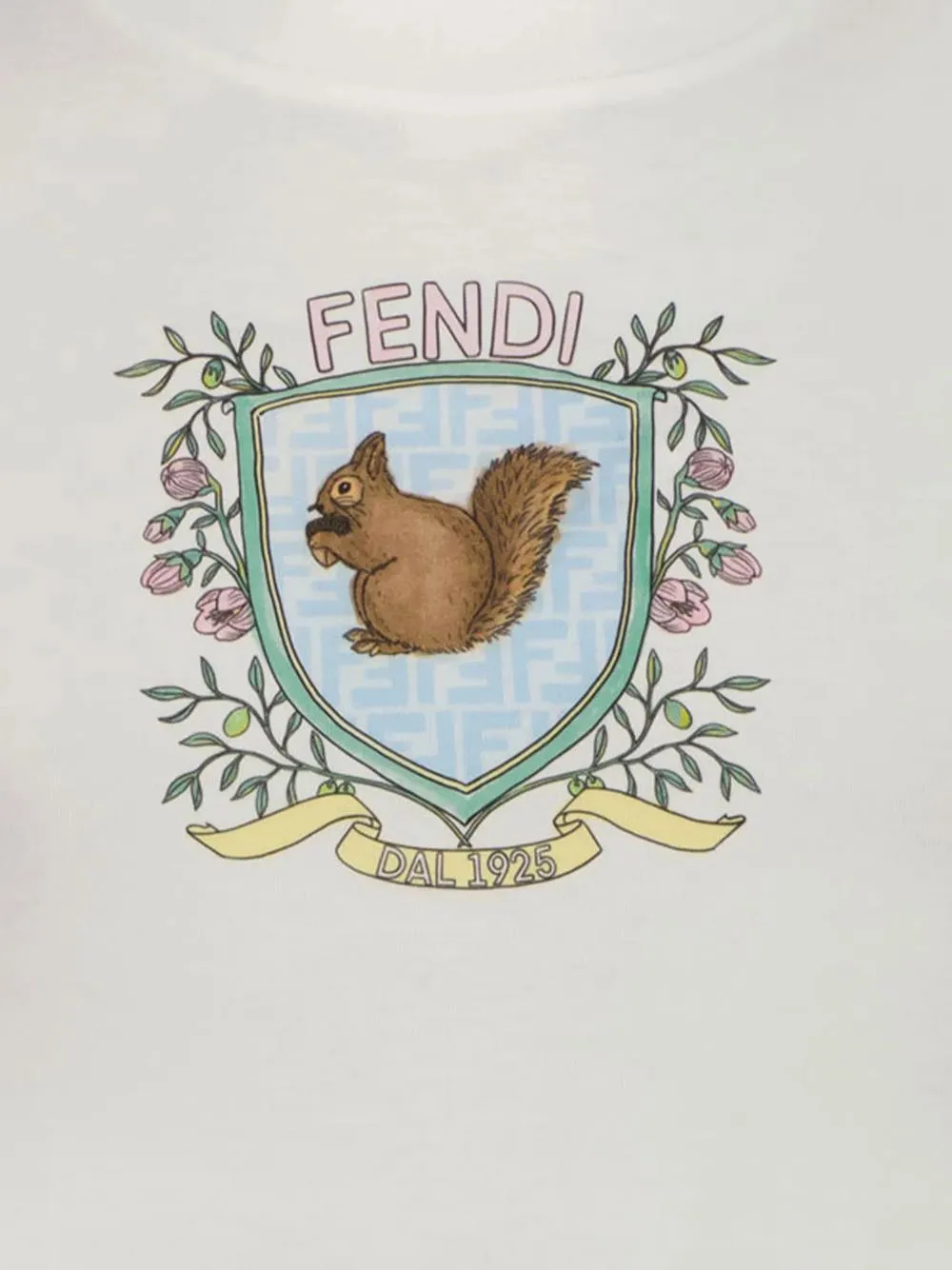 T-Shirt With Ruffled Cuffs And Squirrel Crest