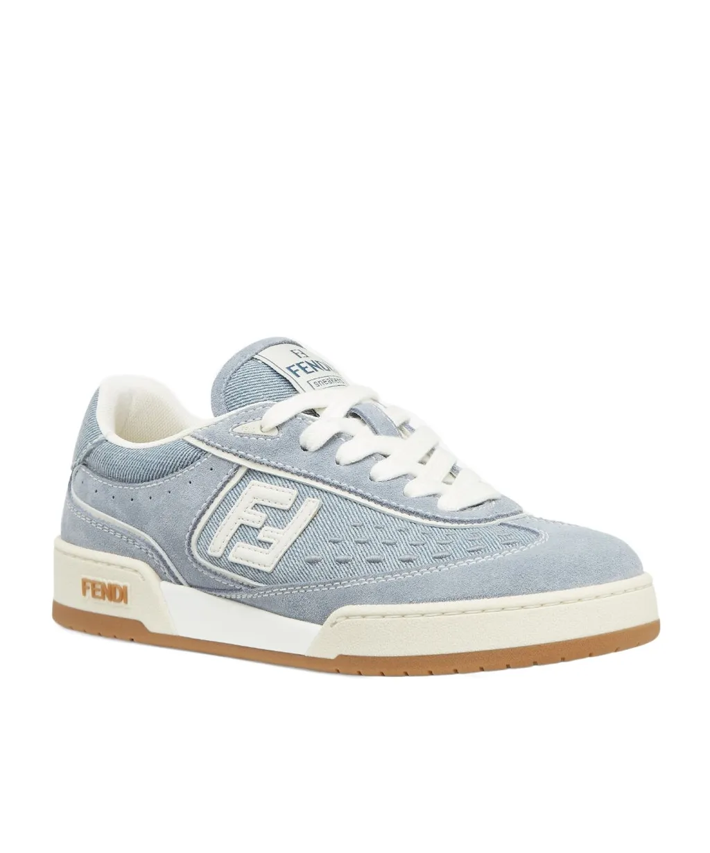 Fendi Match Denim Low-Top Sneakers