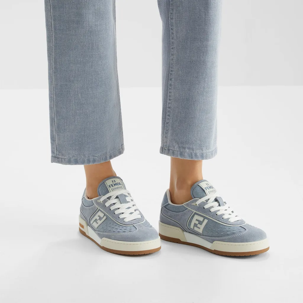 Fendi Match Denim Low-Top Sneakers