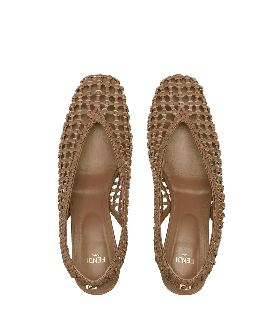 Low-Heel Slingbacks Woven Pumps