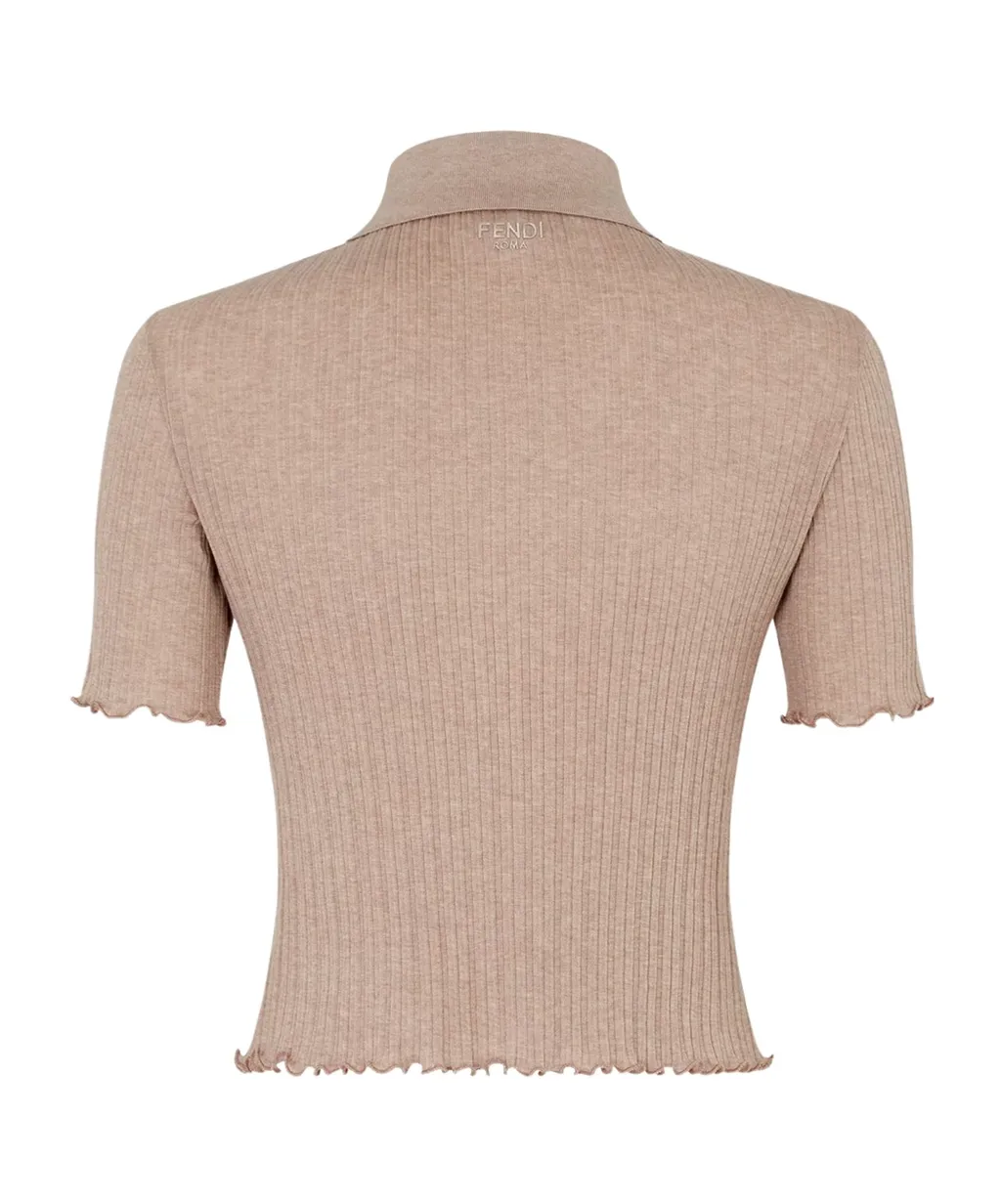 Embellished Detailed Knitted Polo Shirt