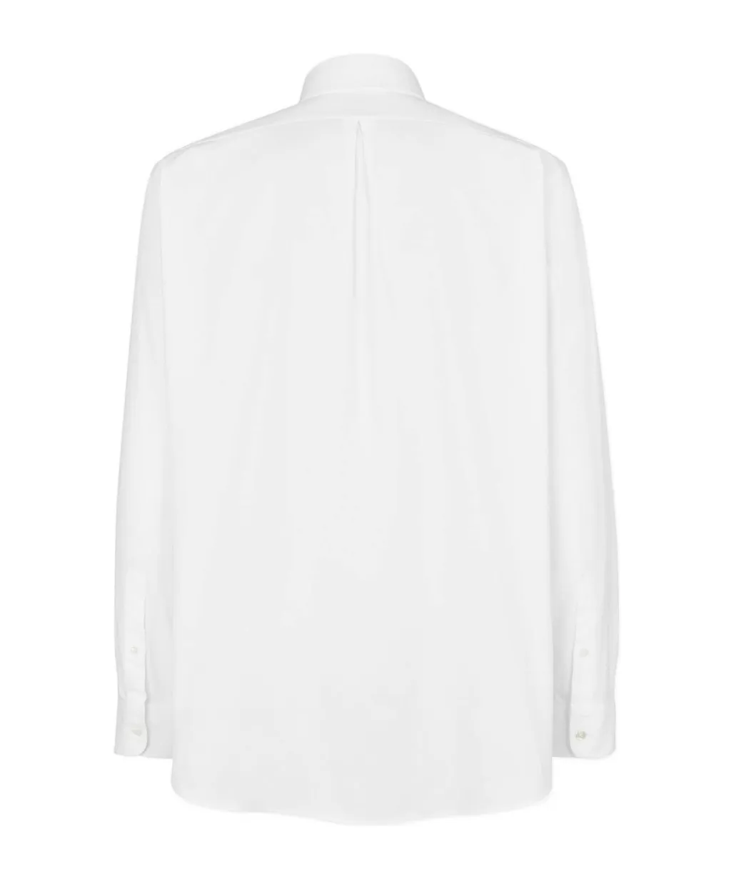 Logo Embroidered Collared Long-Sleeve Shirt