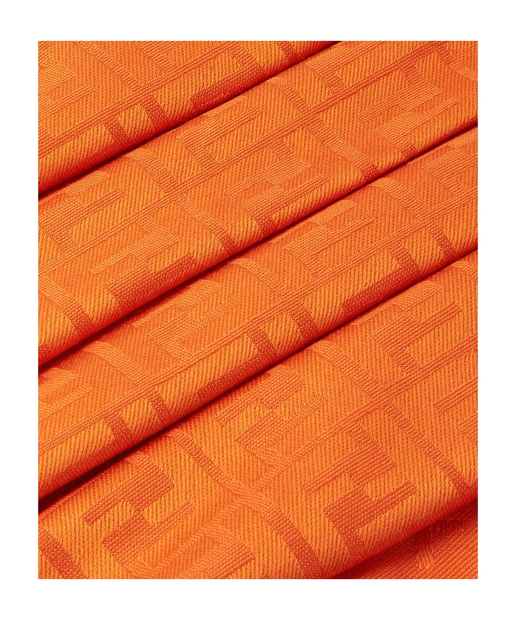 Ff Jacquard Frayed-Edge Scarf