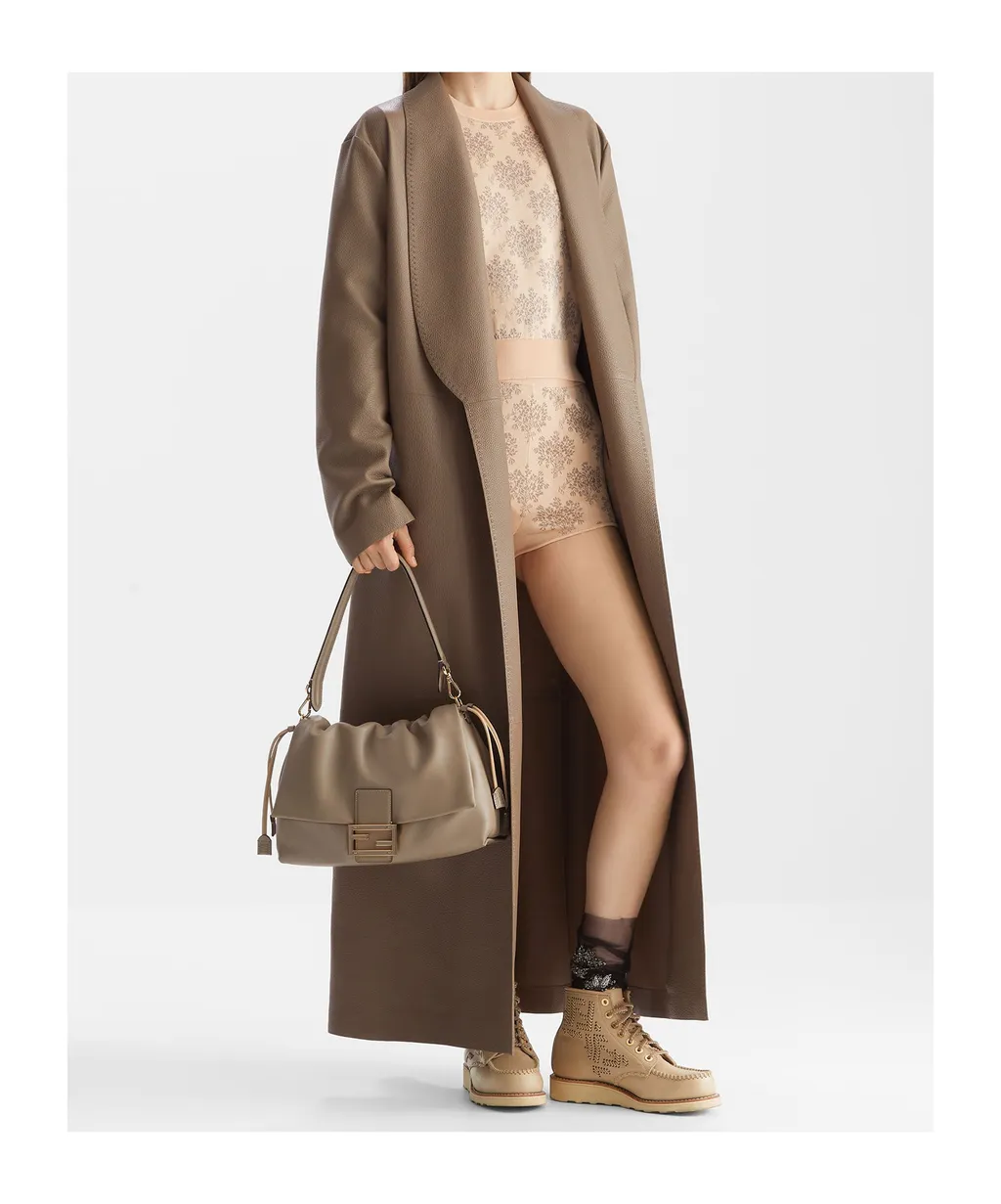 Belted Waist Leather Coat