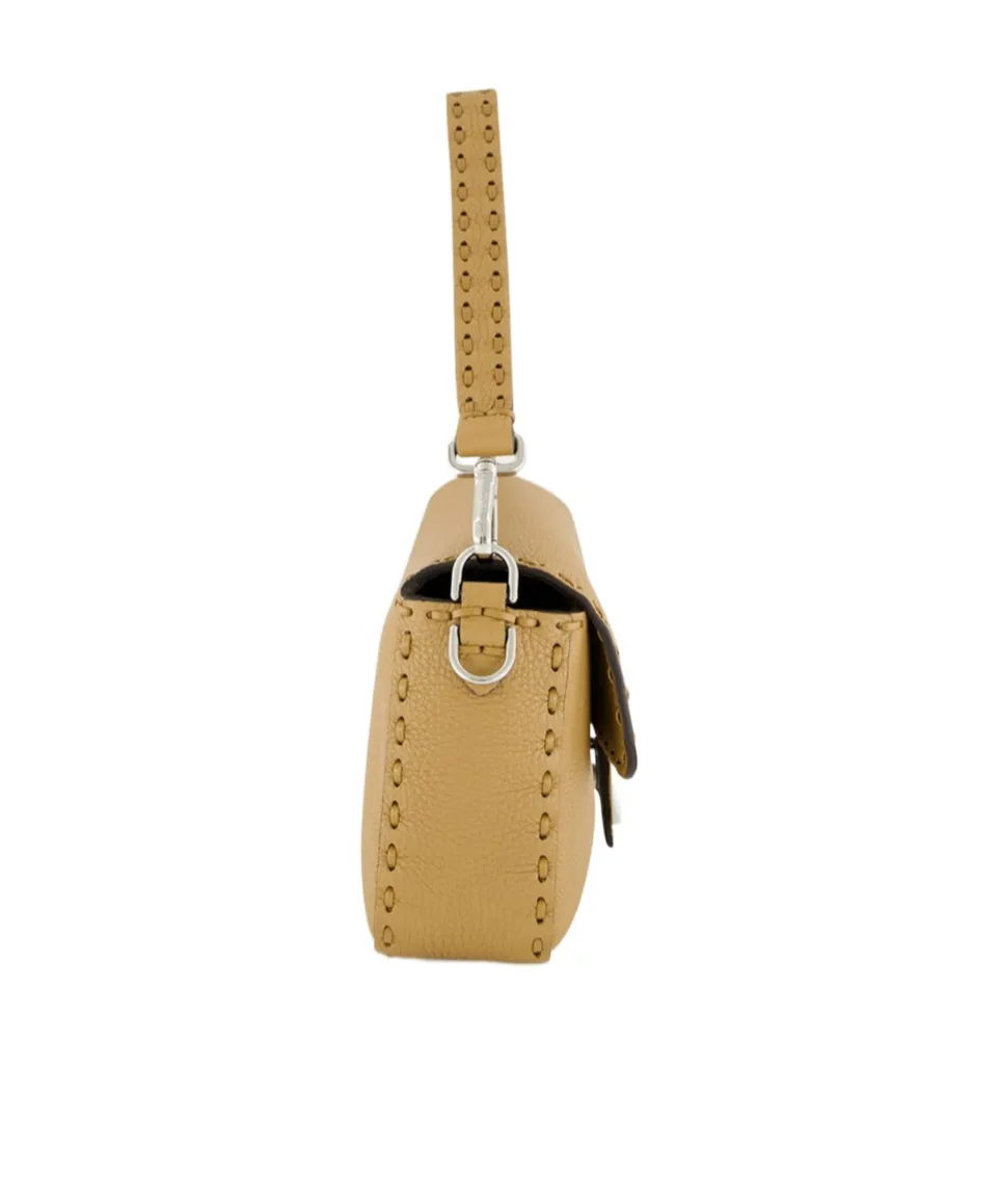 Ff Plaque Foldover-Top Shoulder Bag
