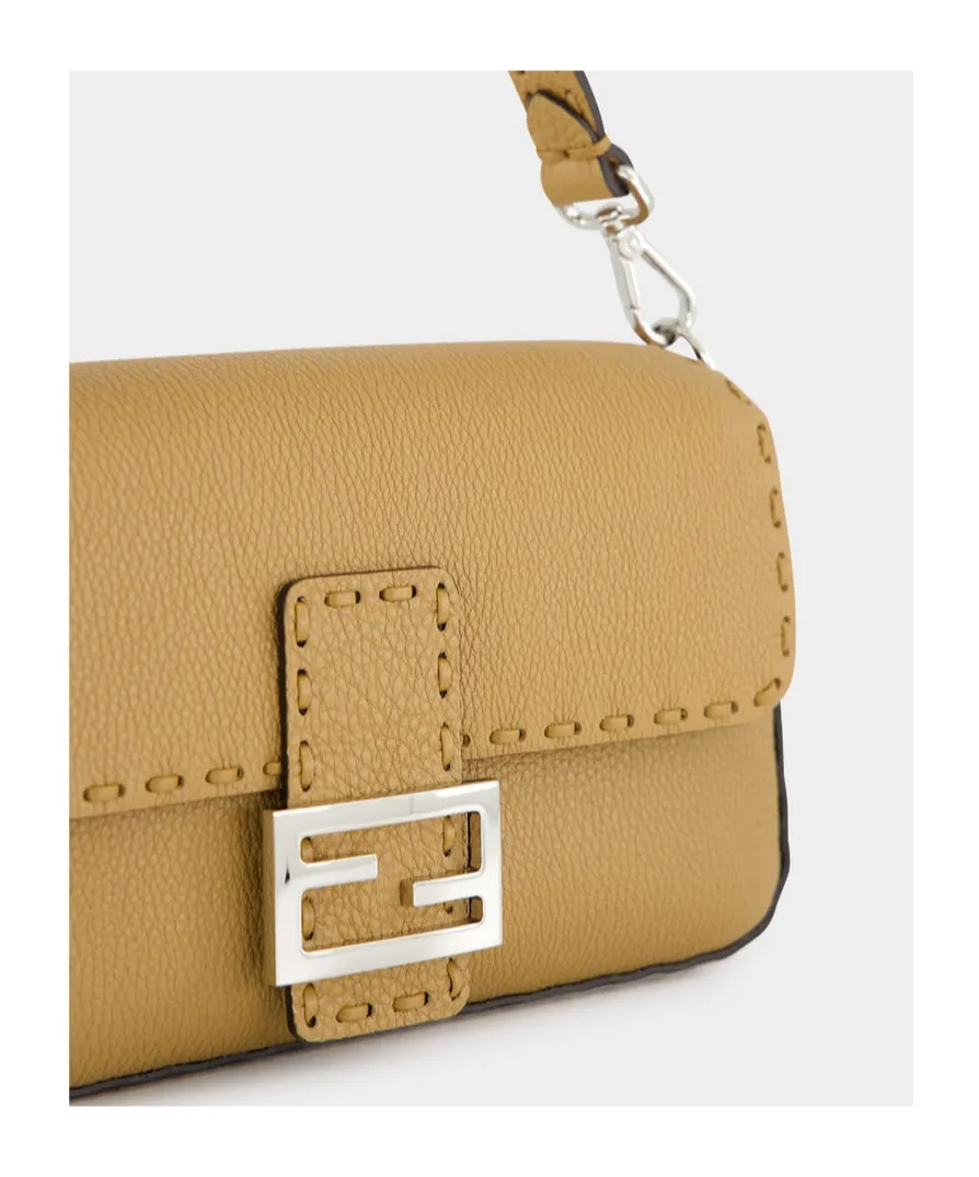Ff Plaque Foldover-Top Shoulder Bag