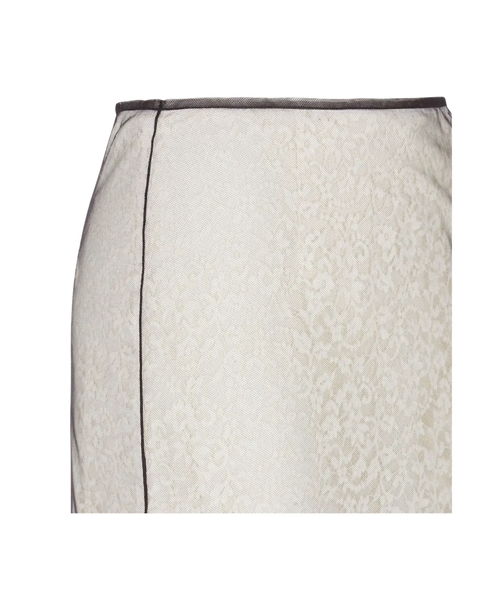 Lace Mesh Midi Skirt