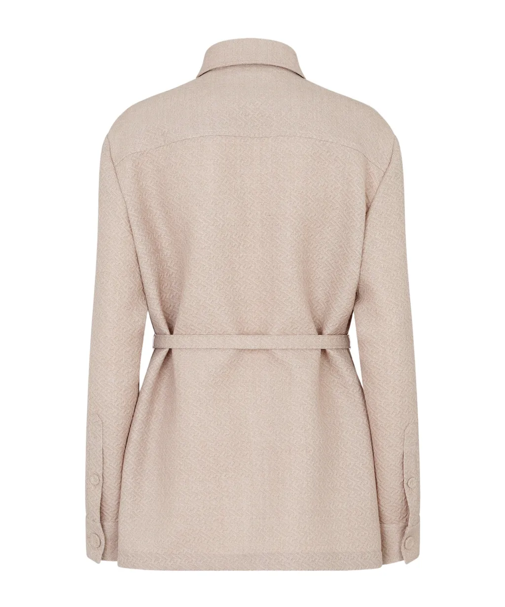Ff Jacquard Belted Waist Jacket