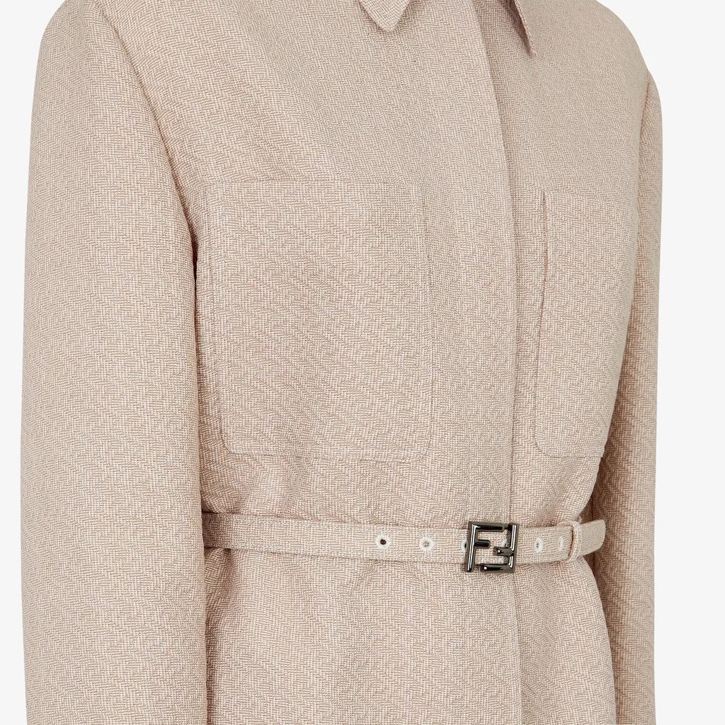 Ff Jacquard Belted Waist Jacket