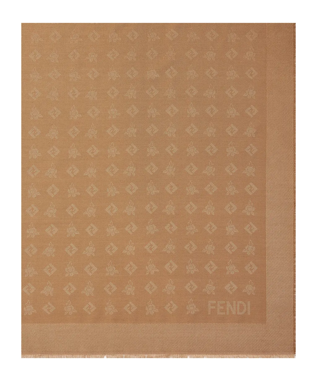Ff Jacquard Frayed-Edge Scarf