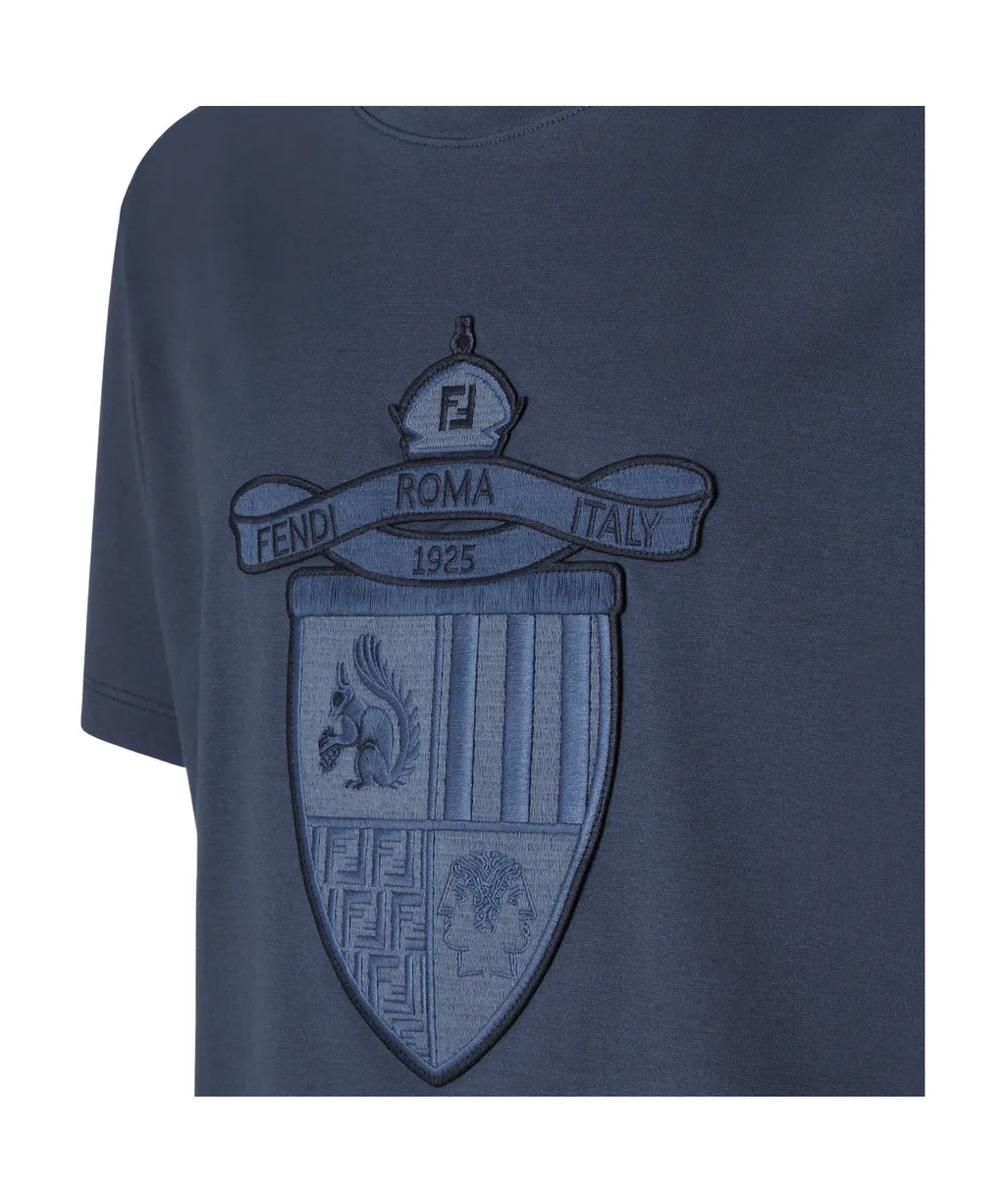 Crest Embroidered Crewneck T-Shirt
