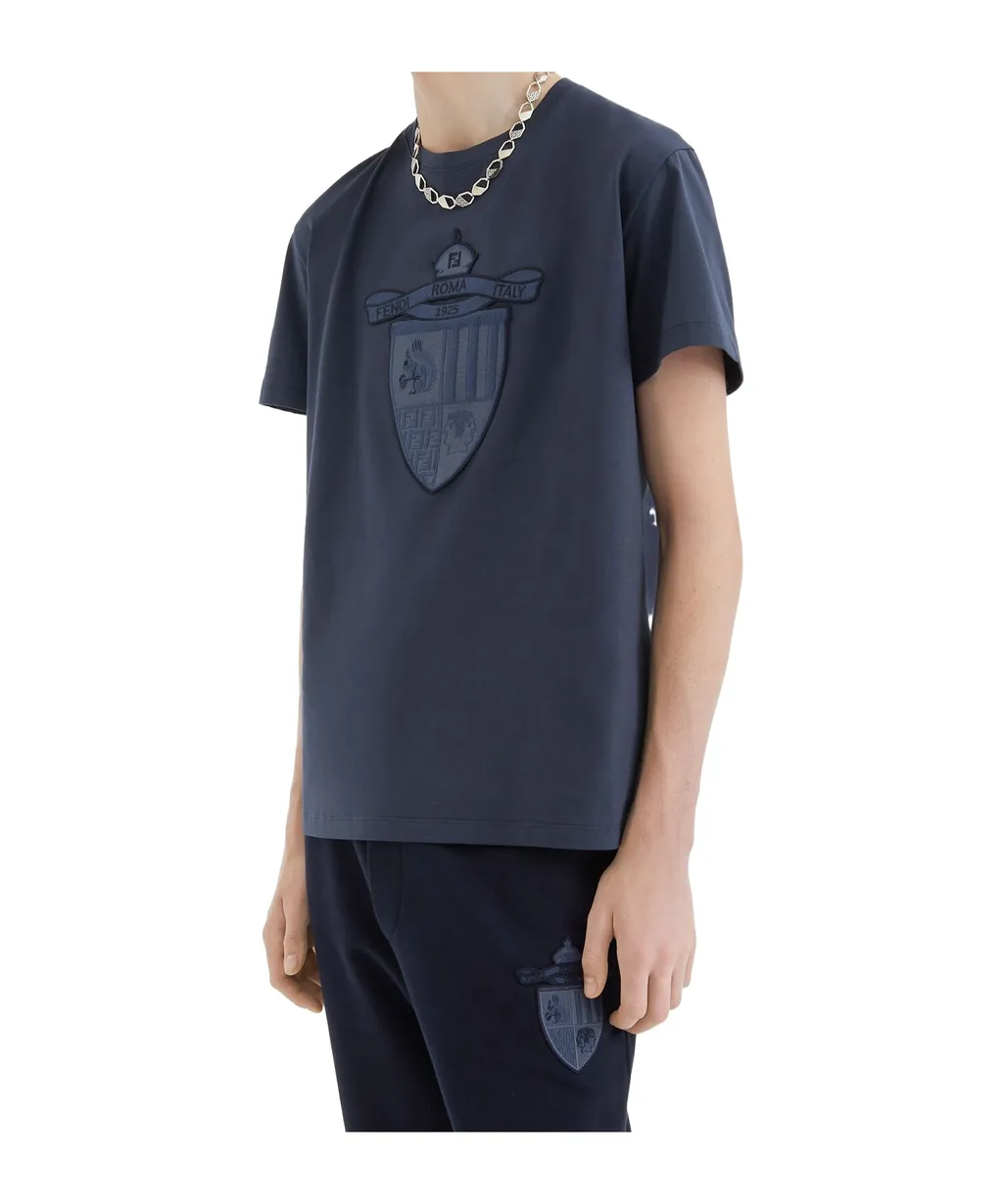 Crest Embroidered Crewneck T-Shirt
