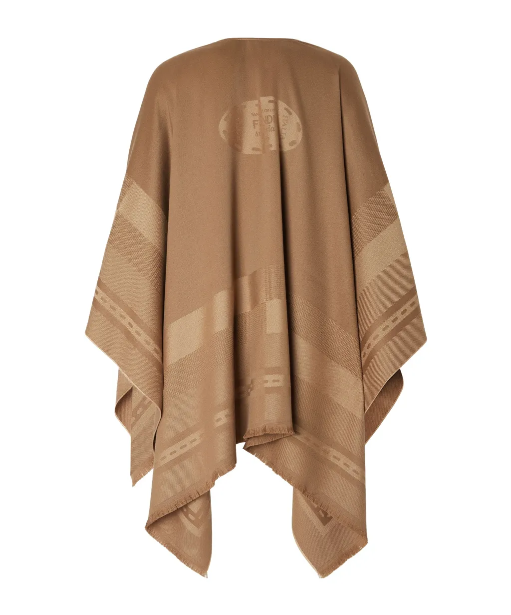 Frayed-Edge Wraparound Poncho