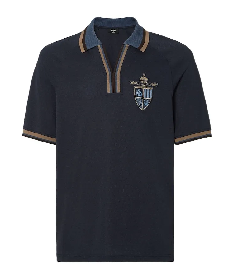 Crest Embroidered Short-Sleeve Polo Shirt