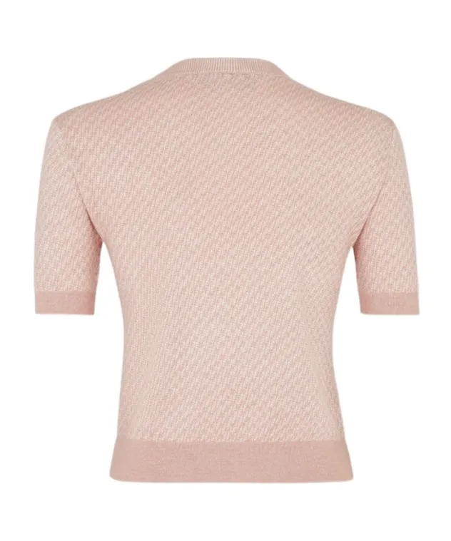 Short Sleeved Crewneck Knitted Jumper