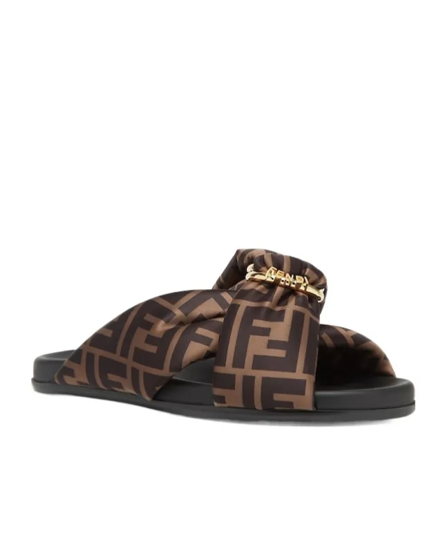 Monogrammed Slip-On Sandals