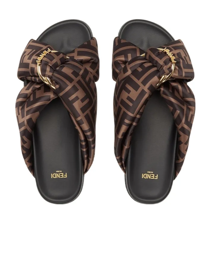 Monogrammed Slip-On Sandals
