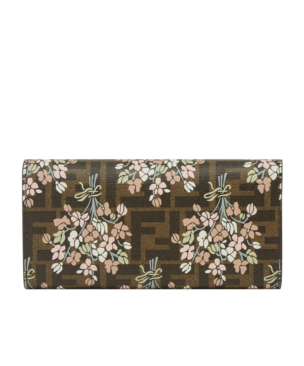 Roma Floral Printed Chained Continental Wallet