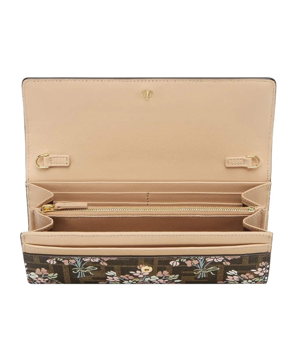 Roma Floral Printed Chained Continental Wallet