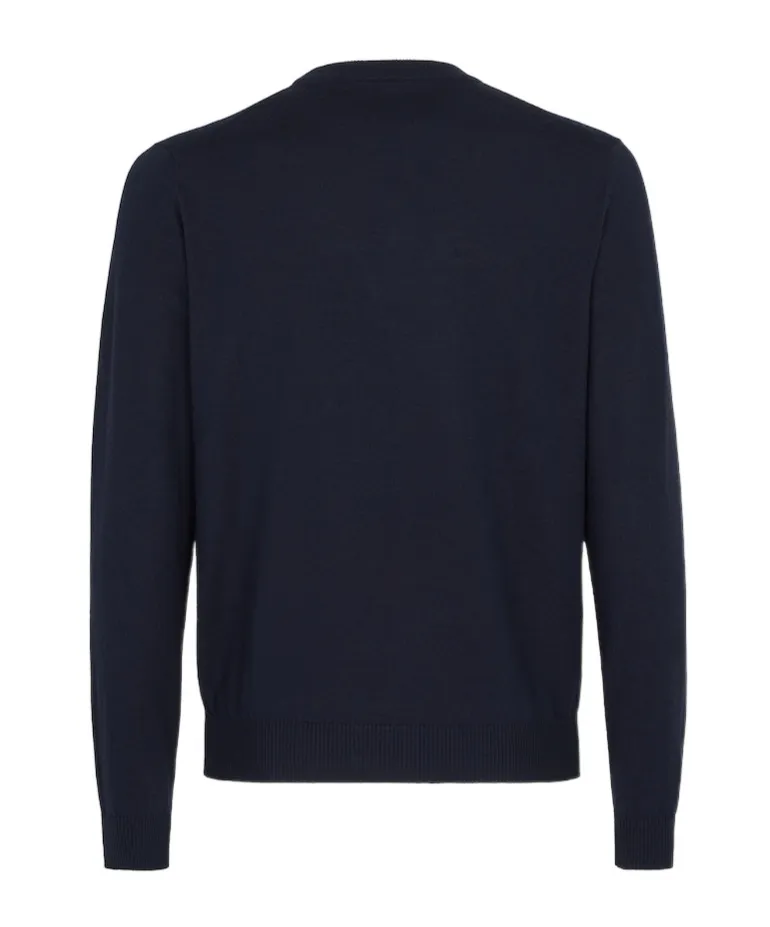 Logo Plaque Crewneck Knit Sweater