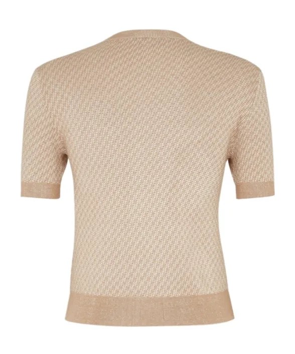 Short Sleeved Crewneck Knitted Jumper