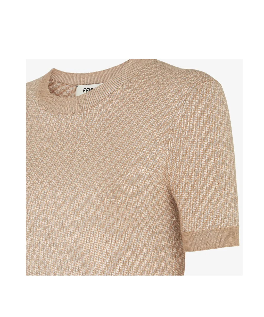 Short Sleeved Crewneck Knitted Jumper