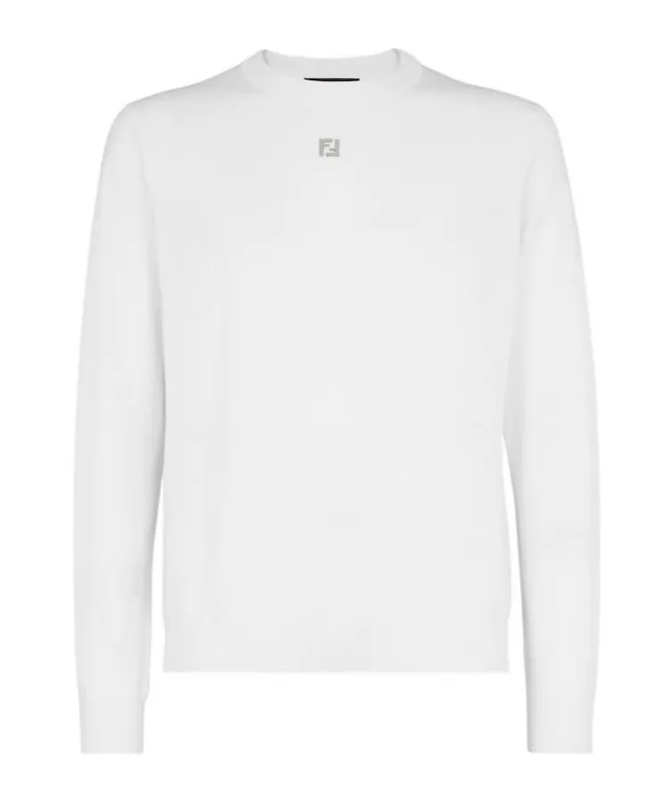 Logo Plaque Crewneck Knitted Jumper