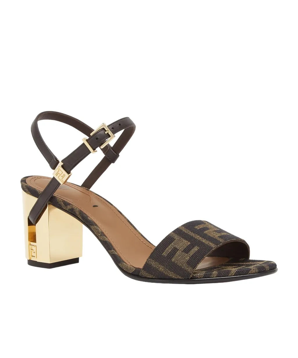 Delfina Ff Jacquard Medium-Heeled Sandals
