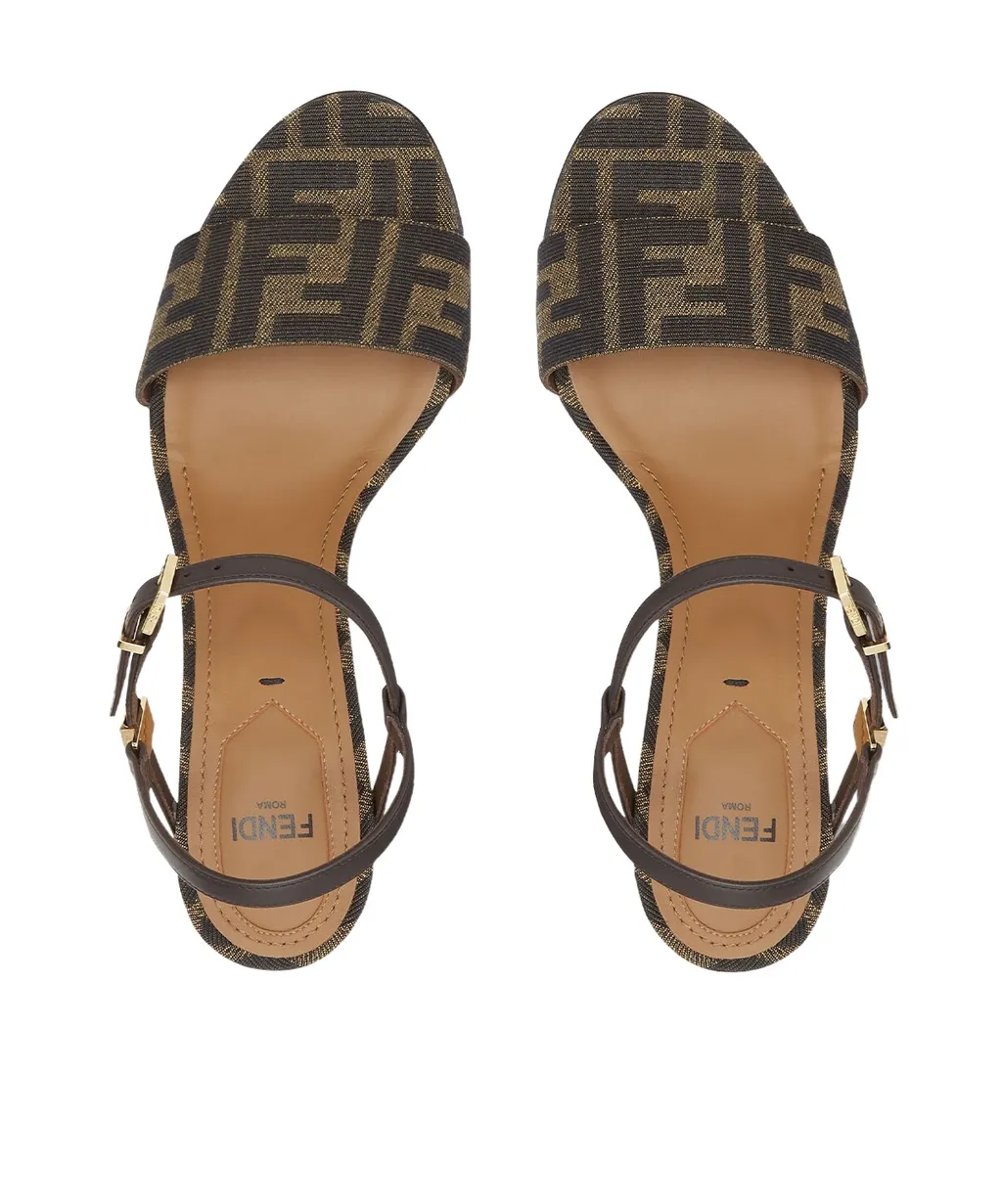 Delfina Ff Jacquard Medium-Heeled Sandals