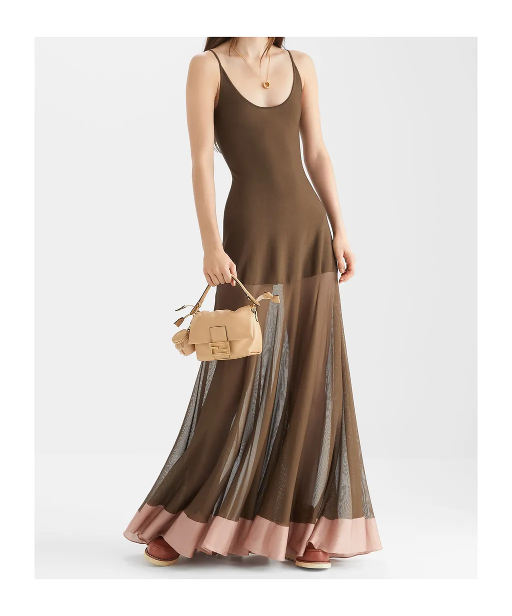 Fitted Waist Flared Sleeveless Dress