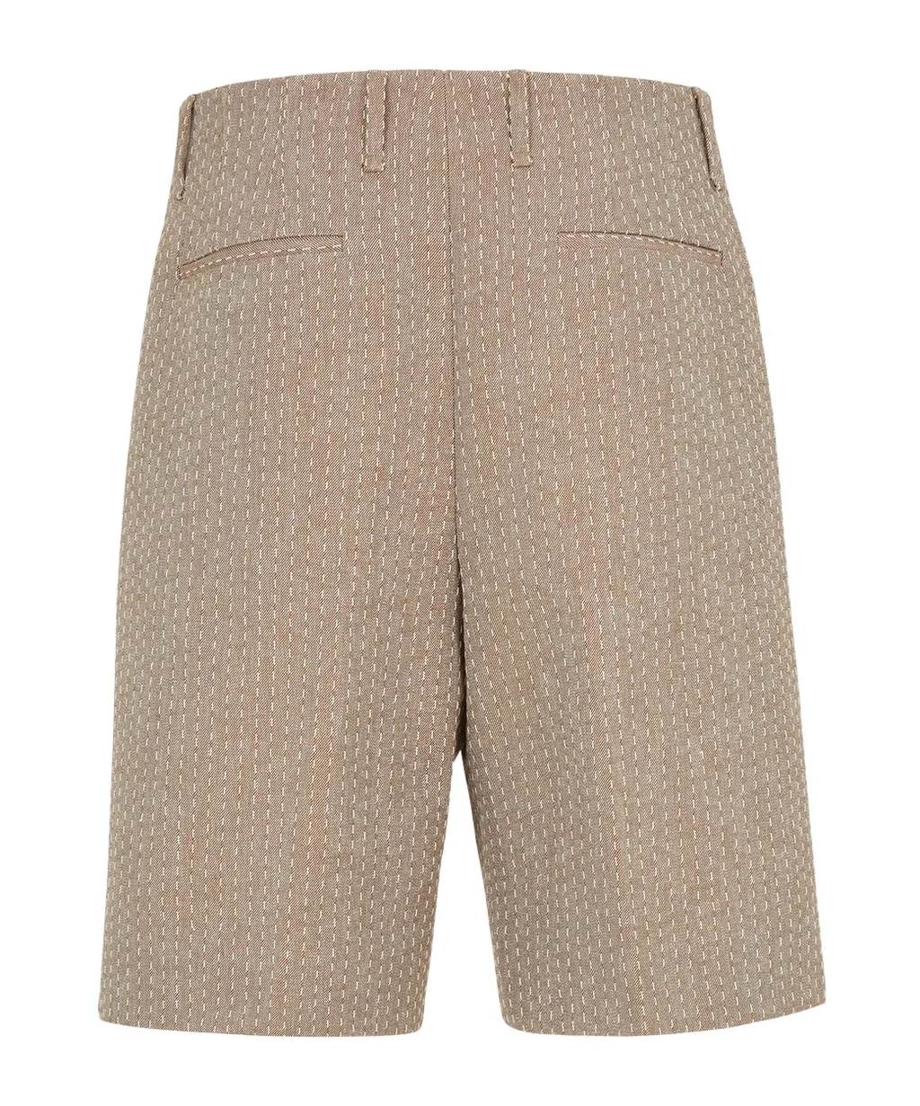 Topstitched Bermuda Shorts