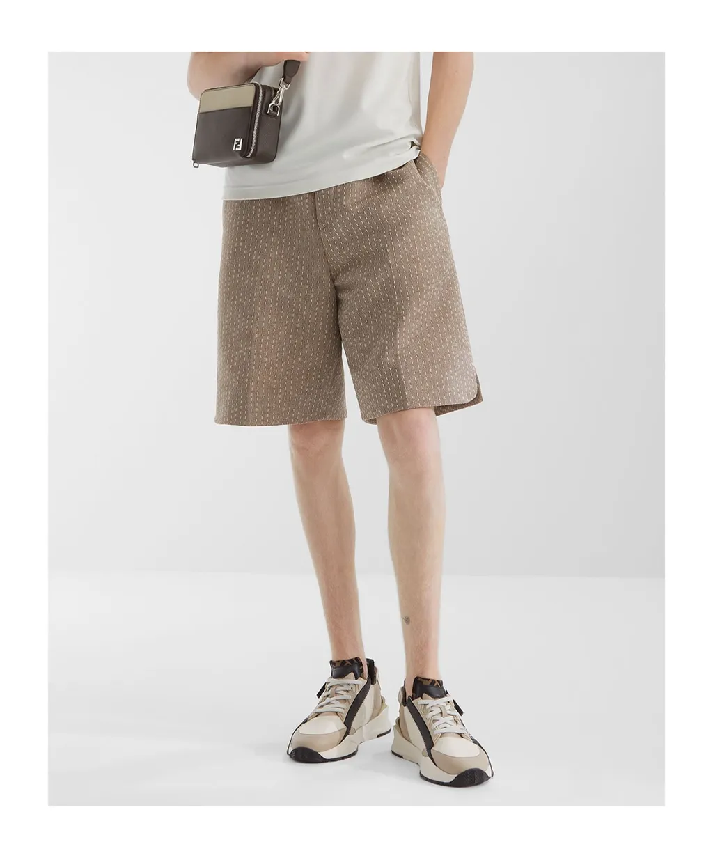Topstitched Bermuda Shorts