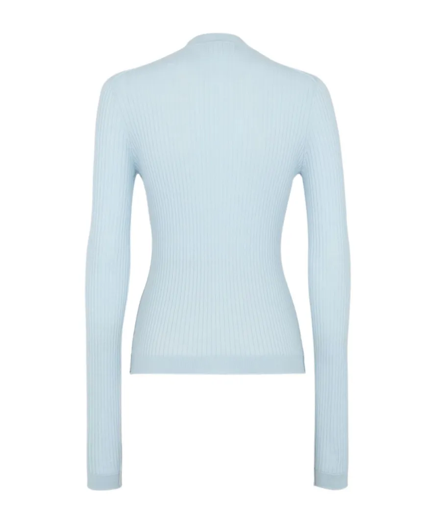 Light Blue Wool And Silk Jumper