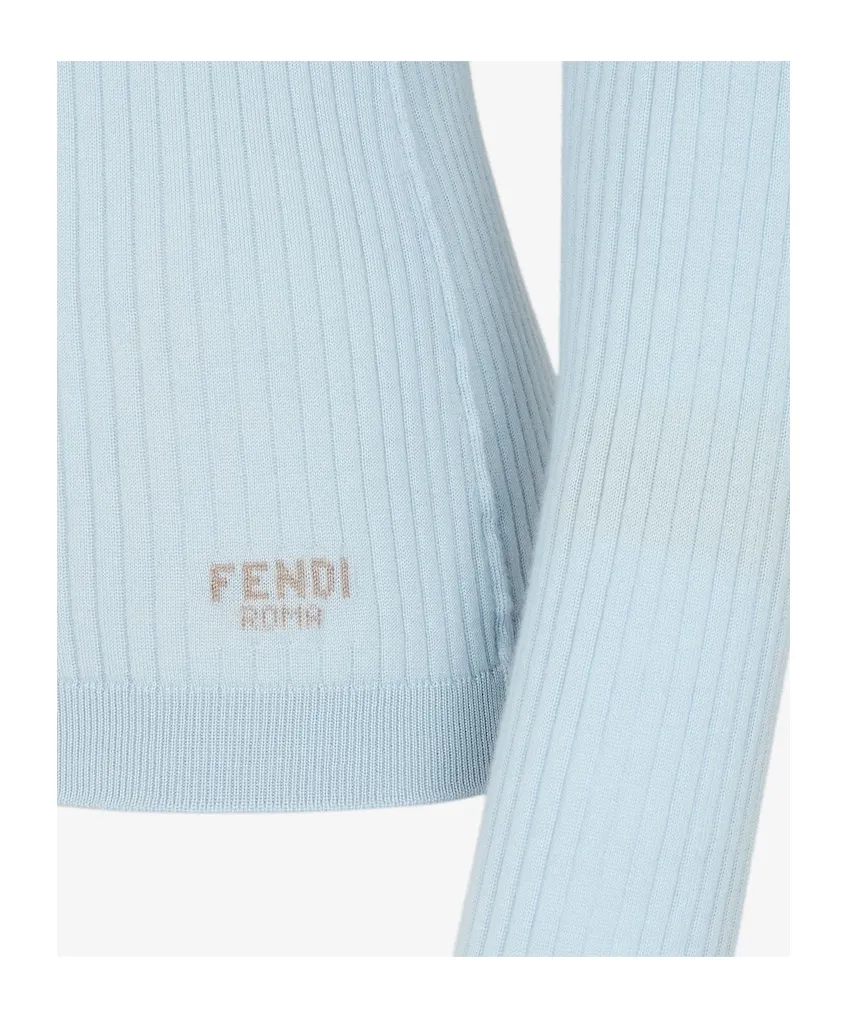 Light Blue Wool And Silk Jumper