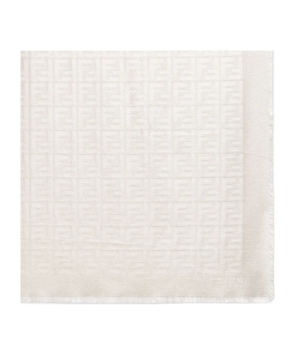 Ff Jacquard Frayed-Edge Scarf