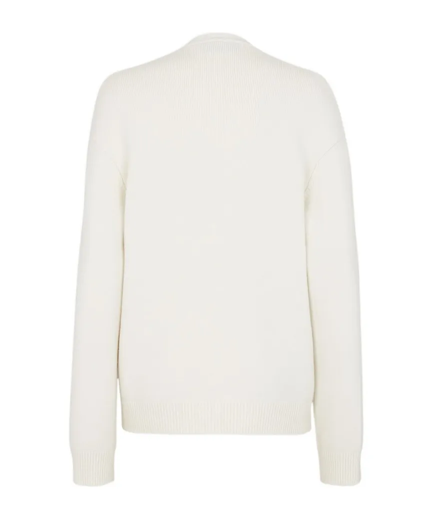 Logo Embroidered V-Neck Cardigan
